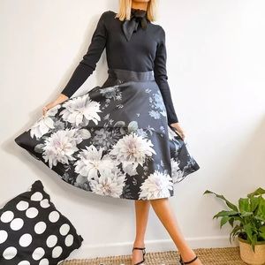 Ted Baker Jordynn Long Sleeve Fit & Flare Dress In Black